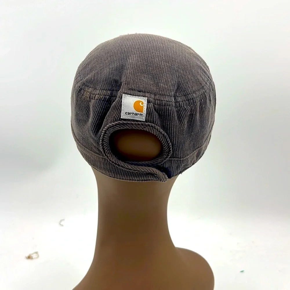 Carhartt Corduroy Cap in Gray with Pink Embroidery adjustable